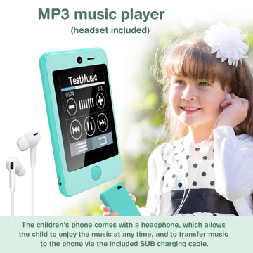 PTHTECHUS Kids Phone Toy for Boys Girls, 3.8 ''Touch Screen Toddler Smartphone with Fun Cameras 16 Games MP3 Music Player Audio