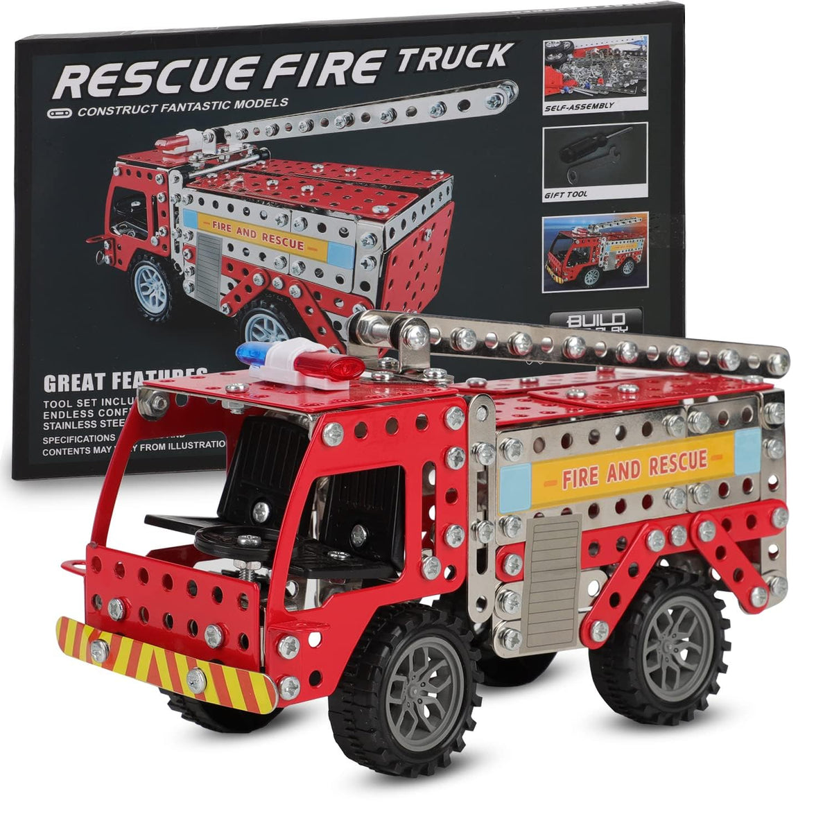 Toykido Fire Truck Stem Building Toy  Educational Construction Set For Kids