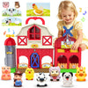 BOLZRA Musical Farm Animals Barn Toy with Finger Puppets for Toddlers 15