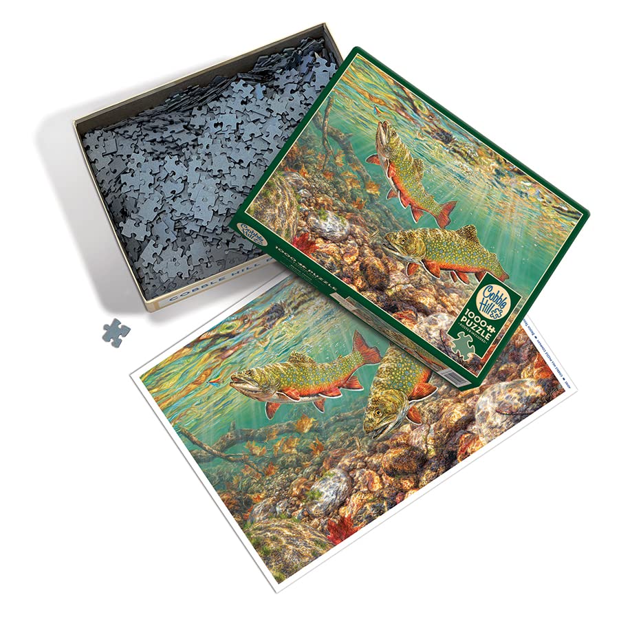 Cobble Hill 1000 Piece Puzzle - Brook Trout - Sample Poster Included