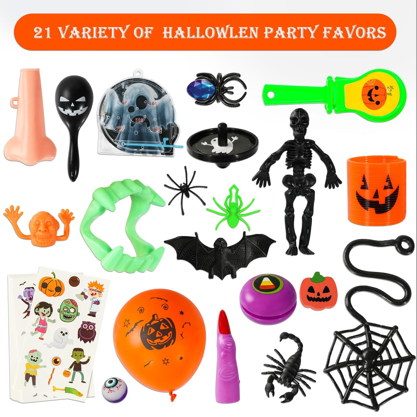 Max Fun 132pcs Halloween Party Toys Assortment for Kids Halloween Party Favors Prizes Box Toy Assortment Classroom Trick Treatin