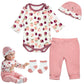 Medylove 4 Piece Reborn Baby Doll Clothes for 17-20-22 Inch Babydolls, Reborn Doll Clothes Girl Newborn Baby Accessories Pink Ap