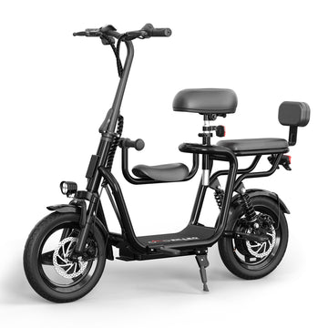 mature-themed Electric Scooters with Seat  E Scooter with Seat with with 500W Peak Power Motor  Electric Scooter for mature-themeds  20 Mile Range & 17.4mph  and Dual Braking System  14 Pneumatic Tires