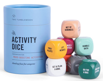 Two Tumbleweeds Mood-Boosting Activity Dice Set - 9 Dice for Happiness & Well-Being - Ideal for Adults & Teens - 1 Inch - Multi-Color