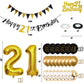 Jobkoo 21St Birthday Decorations Him Her, Black Gold 21 Birthday Party Decor Golden Black 21St Birthday Balloons 21 Cake Topper