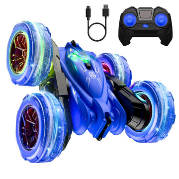 zingzoom Remote Control car, Rechargeable Fast Direct Charging RC Toy Cars with Double Sided 360 Flips Rotations, RC Stunt Car 2