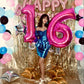 Hot Pink Number 6 Balloon 40 Inch, 6Th Birthday Balloon For Boy Girl, 16 26 60 61 65 Foil Mylar Helium Number Balloons Birthday