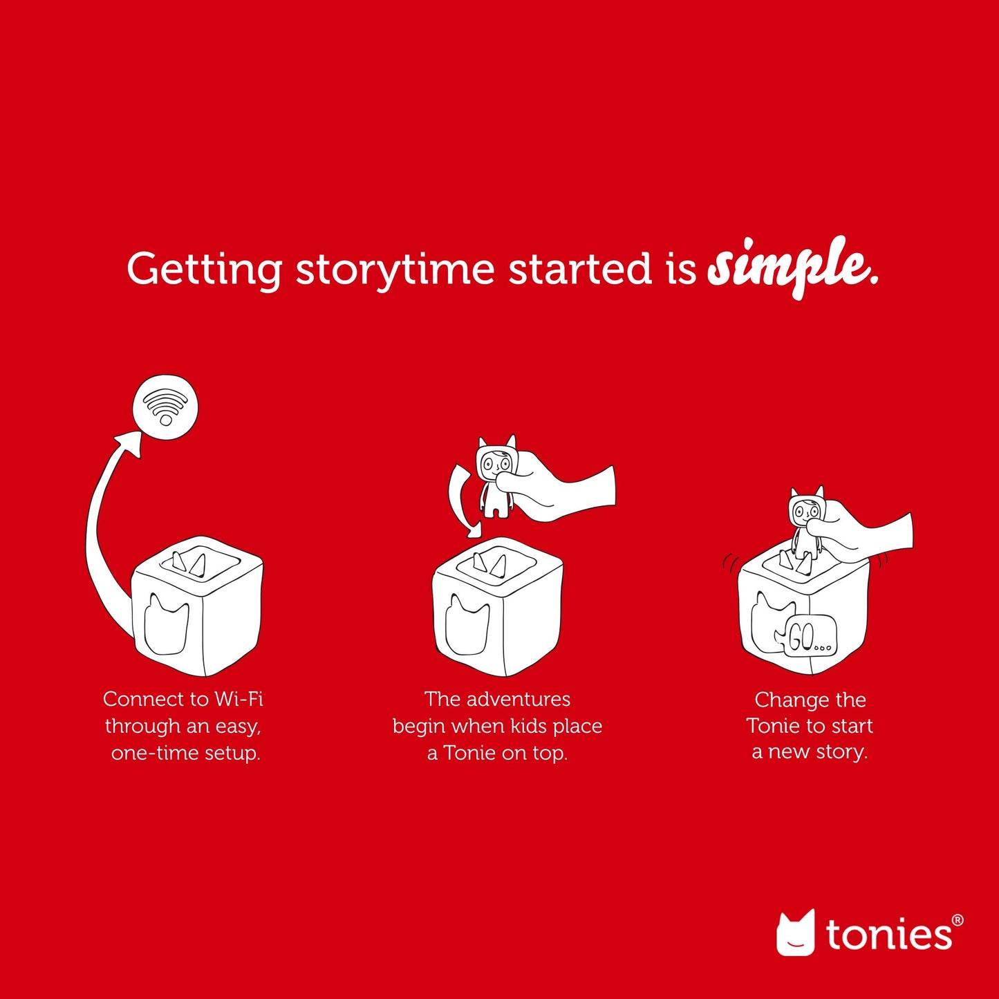 Tonies Creative Audio Character - Record And Upload Up To 90 Minutes Of Your Own Stories And Songs - Pink/Dark