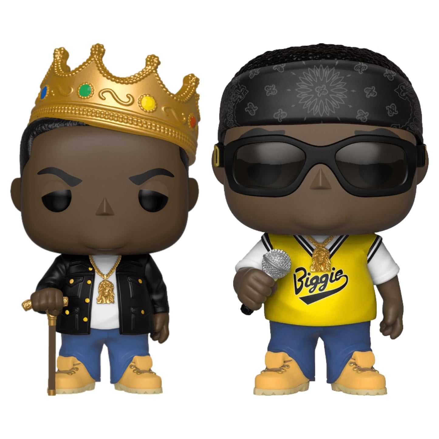 Funko Pop! Rocks: Notorious B.I.G. Bundle (2-Pack) B.I.G. With Crown #77 & In Jersey #78 Collectible Vinyl Figures