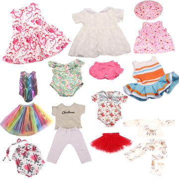 Augfrog 10 Sets Of 18 Inch American Doll Clothes, Including 10 Of Doll Clothing Dress Outfits For Gift Dolls, Birthday Gifts For