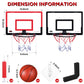 Sosation 2 Pcs Mini Basketball Hoop with 4 Basketball  Sticky Hook  Pump  Indoor No Drilling Basketball Hoop Decompress Game for Kid mature-themed Gift(Classic Style)