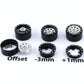 Hobbysoul Adjustable Offset 1.0 Beadlock Wheels Black Silver, Heavy 1.0 Offset Rc Rims Wheels 21G/Rim For 1/18 Traxxas Trx4M Axi