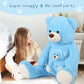 Tezituor Giant Stuffed Animal 51In, Large Teddy Bear Mommy With Baby, Big Teddy Bear For Kids, Girlfriend On Mother'S Day, Valentine, Christmas, Baby Shower, Birthday, Blue