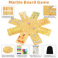 Marble Board Game,Wooden Board Game For 6-8 Players,Portable Design Marble Game With 32 Marbles 16 Dice, Family Game Night Gift