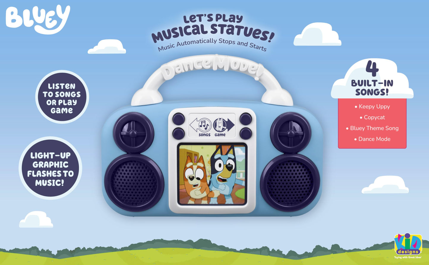 Ekids Bluey Toy Music Player, Toy For Toddlers With Built-In Music For Fans Of Bluey Toys For Boys And Girls