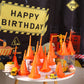 Gerrii Plastic Race Car Party Cups With Straws Construction Cone Cups Bulk Cones Shaped Party Cups Reusable Race Car Birthday Supplies Set For Traffic Party Favor, 10 Oz (Orange, 24 Pieces)