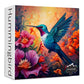 Hummingbird Puzzles For Adults 1000 Pieces Nature, Vintage Bird Art Flower Puzzle, Hummingbird Garden Spring Jigsaw Puzzles 1000