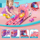 Car Toys for 3 4 5 6 7 Year Old Toddler Girl, Toys Truck & Foldable Race Track Car Toys with Light & Sound, Birthday Gift for Ki