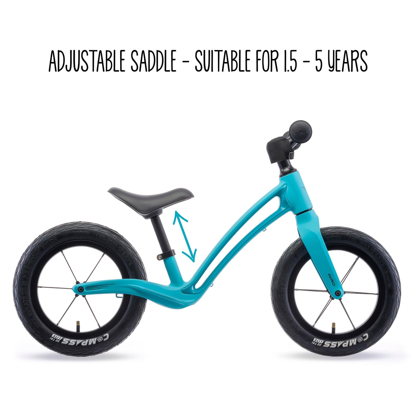 Hornit Airo Balance Bike For 18 Month Toddlers To 5 Year Old Kids, Super Lightweight Magnesium Alloy, No Pedal, Adjustable Seat, Rubber Tires