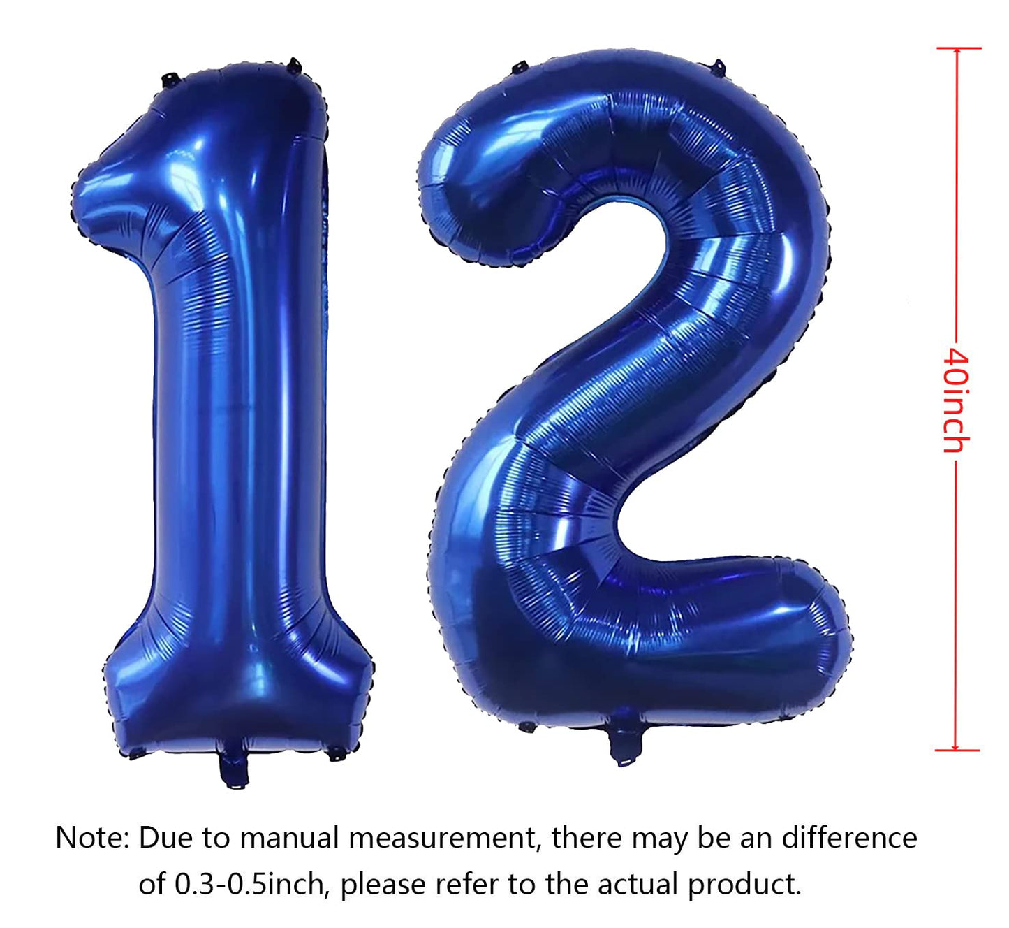 40Inch Navy Blue Number 12 Balloons Balloon 12 Numbers Self-Sealing For Birthday Party Decorations And Anniversary Party Decor (