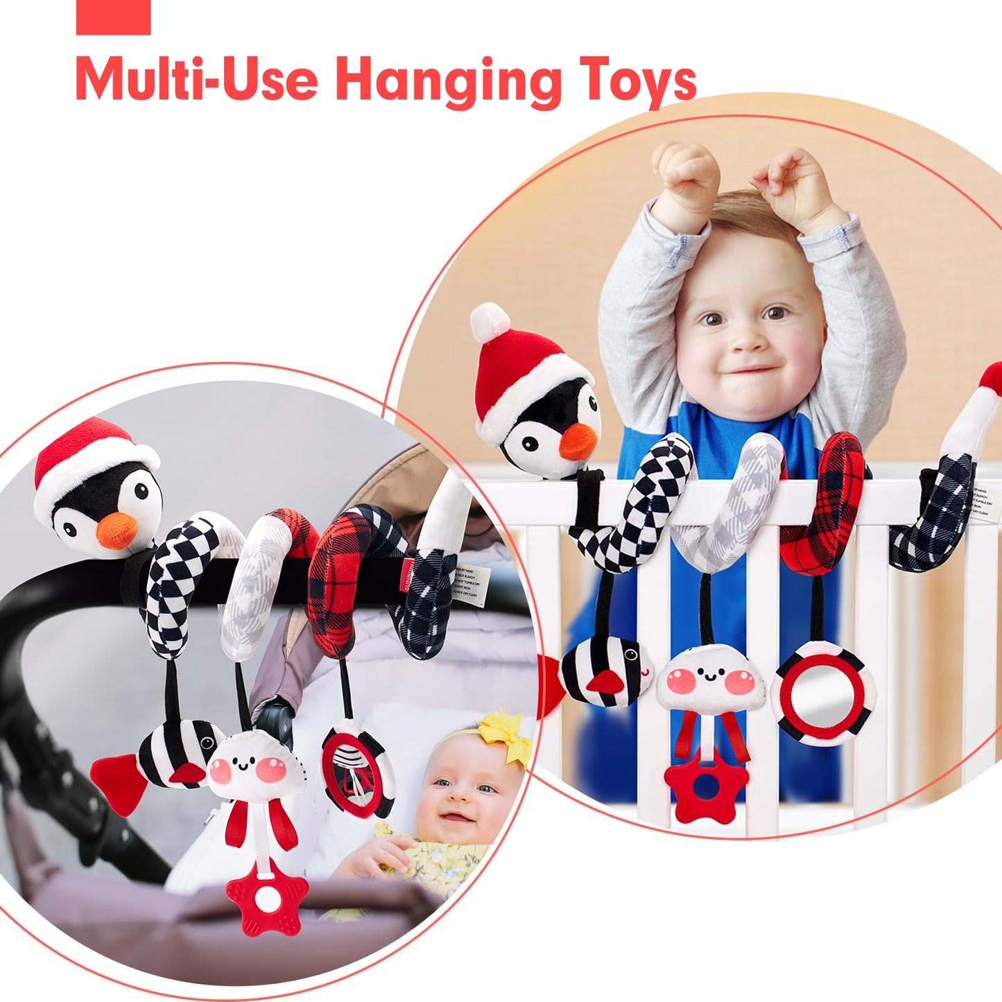 Hahaland Car Seat Baby Toys 0-3 Months Developmental Carseat Toys For Infants 0-6 Months Stroller Baby Toys 6 To 12 Months Infan