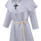 Knelor Kids Medieval Friar Monk Hooded Robe Renaissance Priest Hooded Robe Halloween Cosplay Costume Cloak