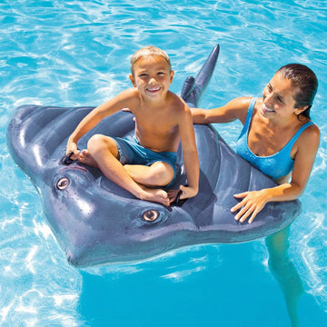 Intex Stingray Inflatable Pool Float Toy - 1 Size, Multicoloured, PVC, Model 57550NP