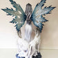 Large 23' Tall Blizzard Frost Flake Fairy With Two Snow Pet Wolves Statue Figurine