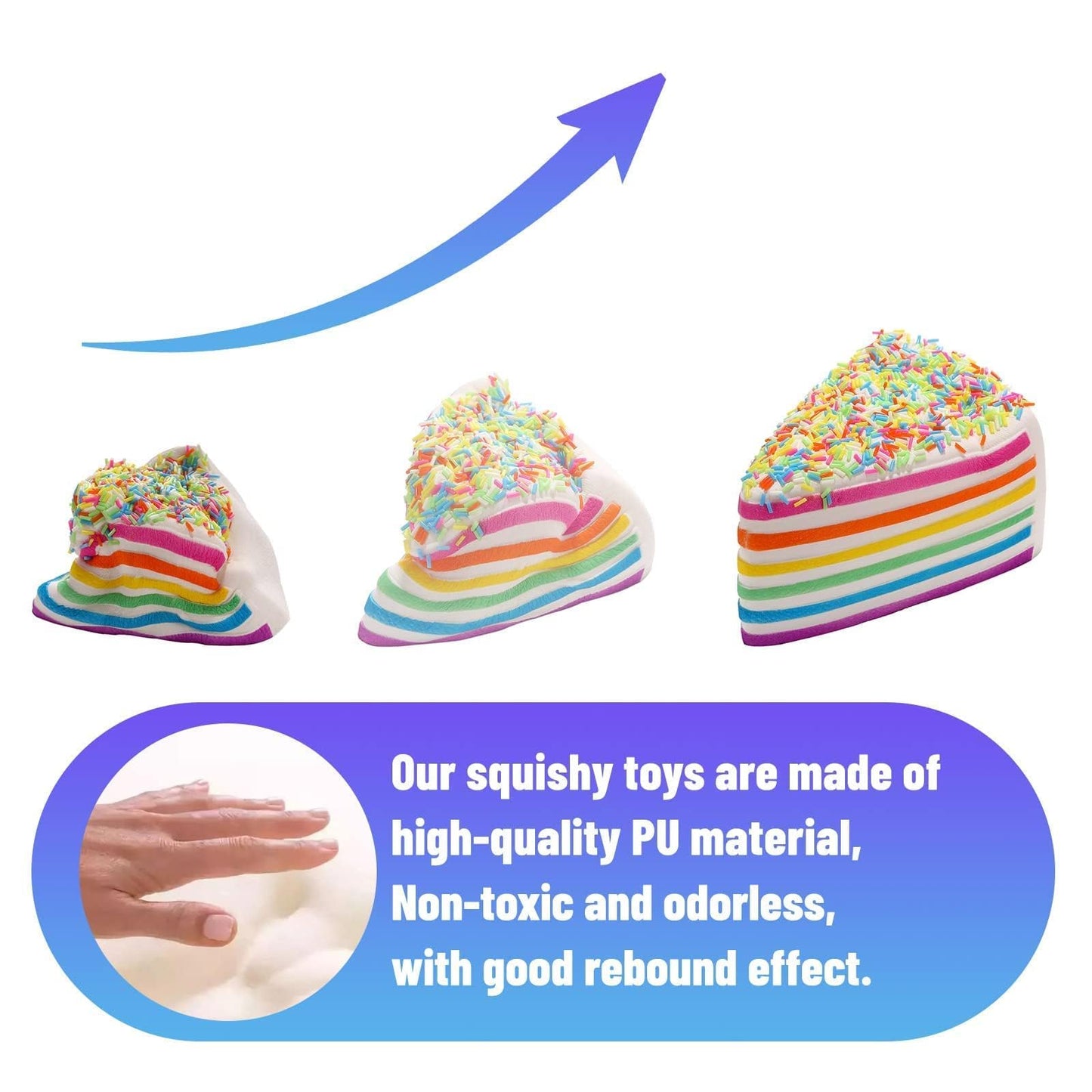 Anboor 5.8 Inches Squishies Cake Rainbow Jumbo Slow Rising Kawaii Scented Cheese Squishies Valentines Day Stress Relief Kid'S Toys