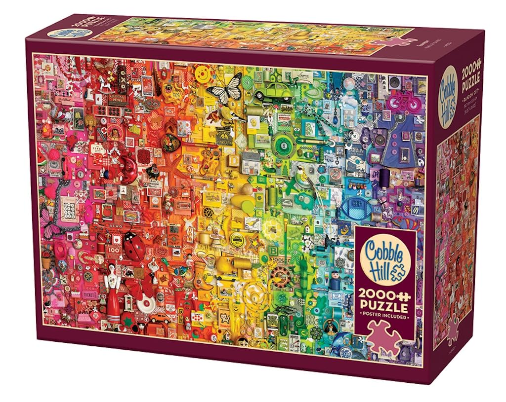 Cobble Hill 2000 Piece Rainbow Puzzle - Includes Sample Poster - 39.25 x 26.62 inches - Cardboard - Model 49001