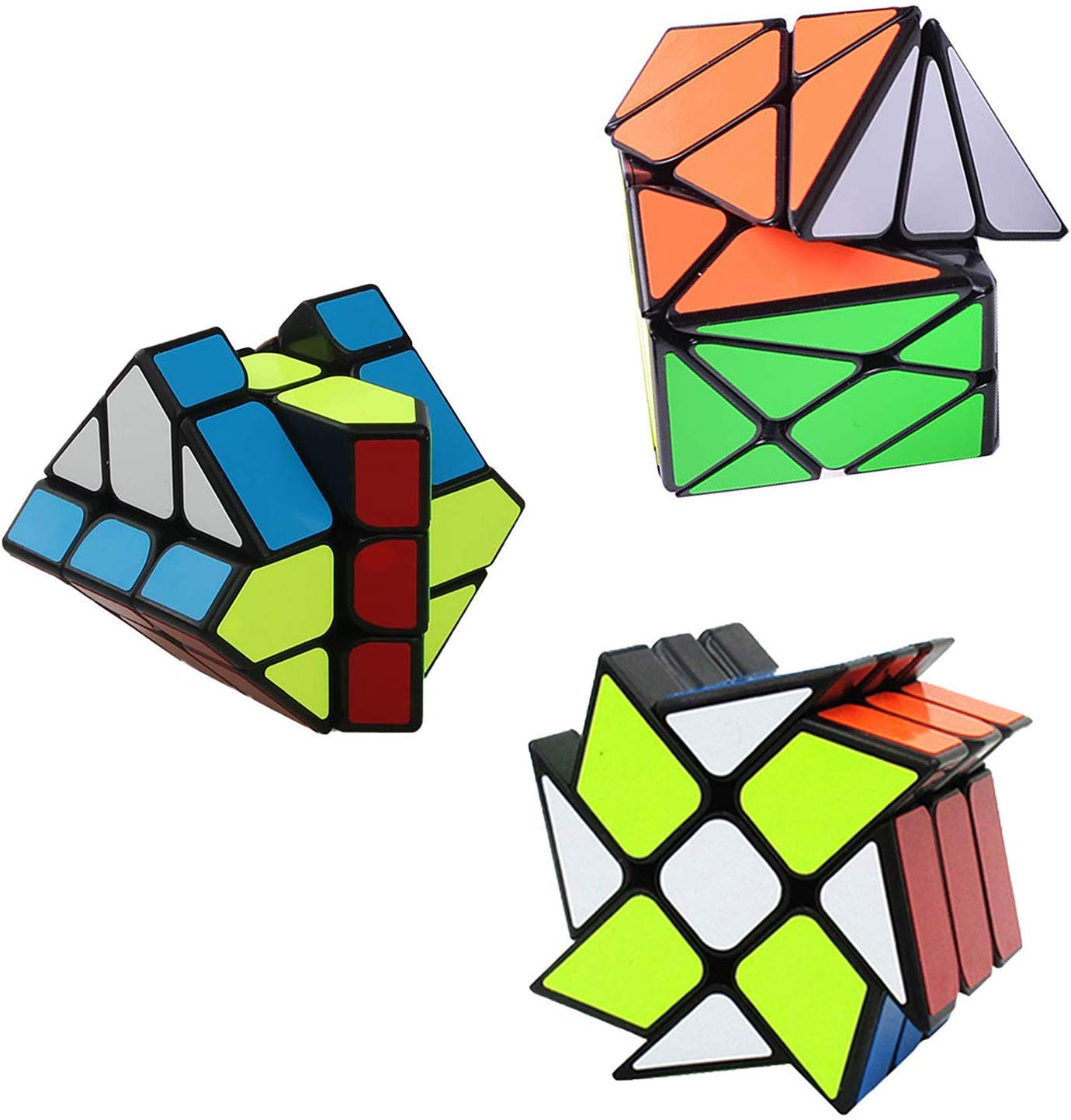 Speed Cube Set Ahyuan 3 Pack Magic Speed Cube Bundle 3X3X3 Yj Windmill Cube Yongjun Axis V2 Cube Yj Fisher Cube 3X3 Sturdy And Smooth Speed Cube Puzzles Toy For Kids And Adults