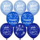 TAIHEBB 52 Pcs Blue Birthday Balloons, Rubber Material, Party Pattern, Suitable for Kids, Model BSO025