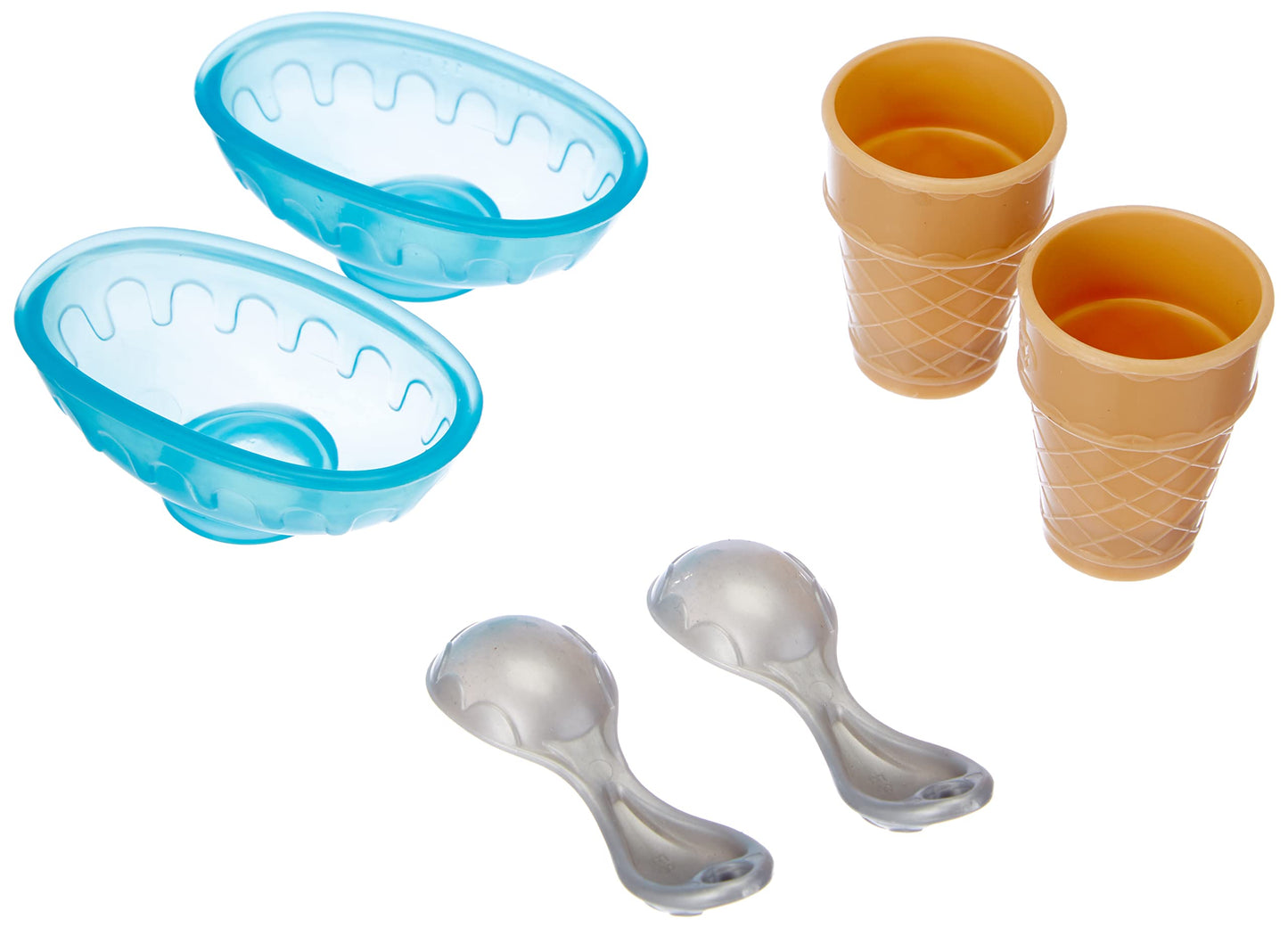 Play-Doh Kitchen Creations Double Drizzle Ice Cream Playset for Kids 3 Years and Up with 2 Drizzle Colors and 4 Classic Cans, No