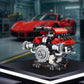 OWNONE 1 V8 Engine Model Kit - 8-Cylinder STEM Building Set, Large Red Plastic with Motor & LED Light, APP Control, 660 PCS