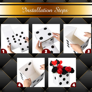 Sinmoe 6 Pcs Dice Favor Boxes Bulk 7 X 7 X 7 Inches Casino Themed Party Birthday Supplies Three Dimensional Dice Decor For New Y