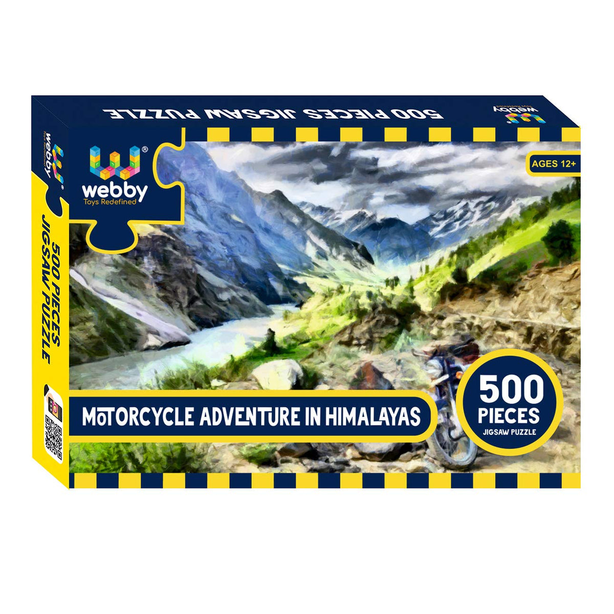 Webby Kids Motorcycle Adventure in Himalayas Jigsaw Puzzle, 500 Pieces