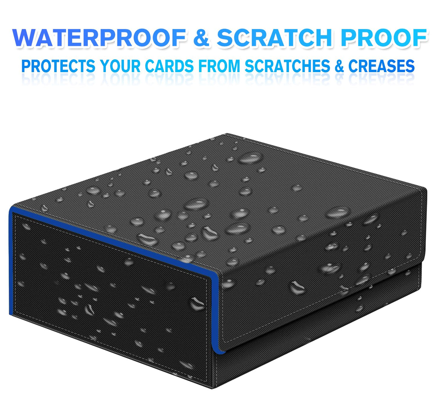 WUTONMU Trading Card Storage Box for MTG, 1800+ PU Leather Deck Box, Magnetic Closure Case Organizer Fits Game Sports Cards
