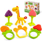 Sperric Silicone Baby Teething Toys - 6 Pack Freezer Safe Teethers for Infants 0-6 Months - Orange
