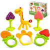 Sperric Silicone Baby Teething Toys - 6 Pack Freezer Safe Teethers for Infants 0-6 Months - Orange