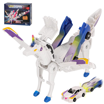 Car Toy Transformable Unicorn, Sports Car Collision Magic Unicorn, Children'S Transformable Car Robot Suitable For Boys And Girl