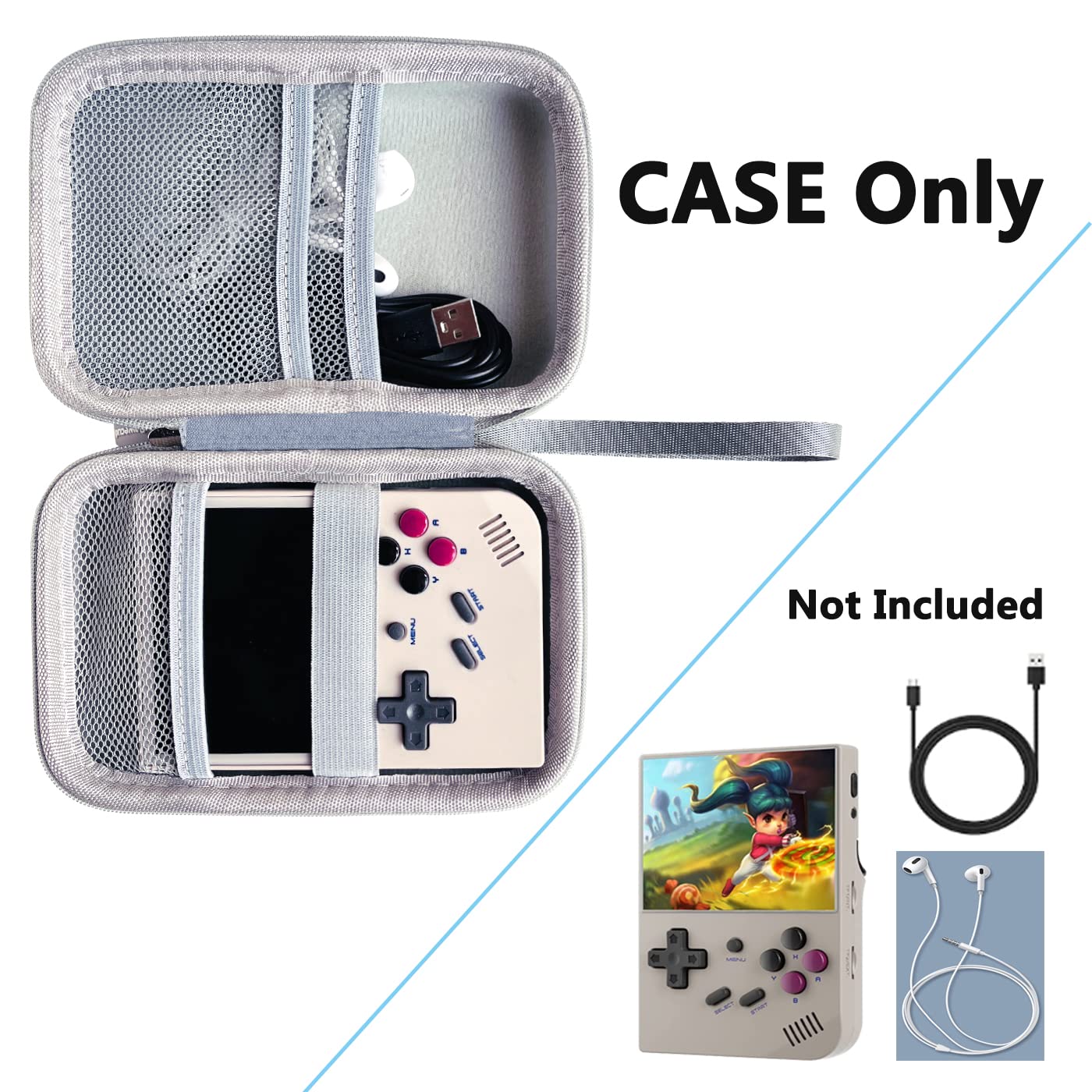 Rawecud Hard Carrying Case For Anbernic Rg35Xx Handheld Game Console, Rg35Xx Portable Game Console Storage Case(Only Rg35Xx Case)