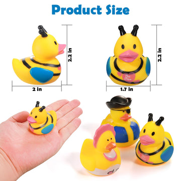 Scione 12Pack Rubber Ducks Bath Toy In Bulk, Baby Bath Toy Assortment Rubber Ducks For Floater Duck For Kids,Bathtub Toys Party Favors Birthday Gifts