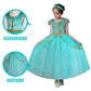 Uporpor Light Up Princess Dress Up Clothes Costume For Girls Halloween Kids Princess Cosplay Party Supply For Christmas, Blue Green, 120