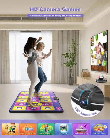 Acelufly Dance Mat - Wireless Electronic Dance Mat For Tv With Camera, Non-Slip Exercise Dance Pad With Yoga Mode For Kids & Adults, Family-Friendly Game Mat Toy Gift For Girls & Boys (Purple)
