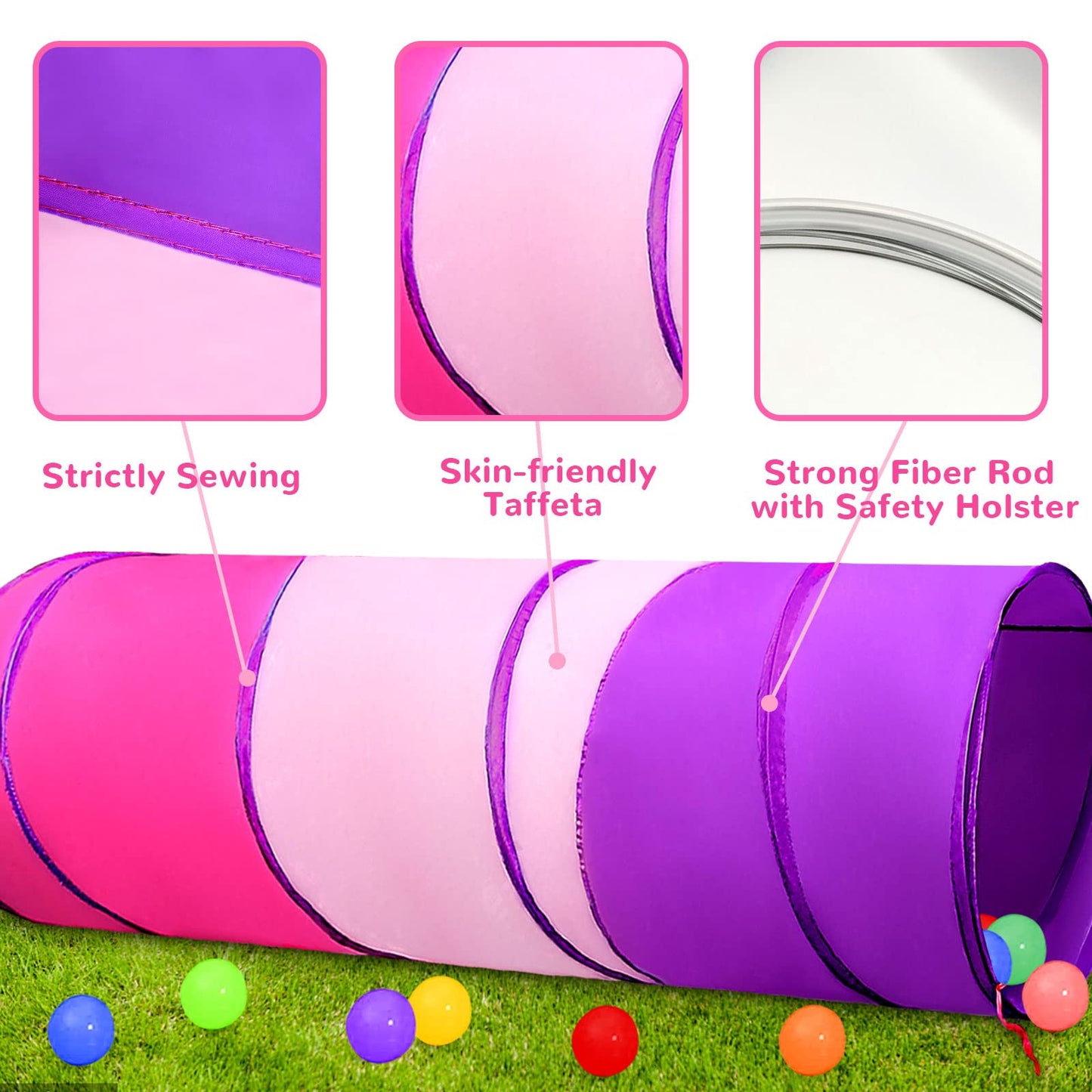 Kids Play Tunnel For Toddlers 1-3, Baby Crawling Toys For 1 2 3 4 Year Old Girl Boy Birthday Gift, 6 Foot Pop Up Tunnel, Indoor Outdoor Toddler Toys For Infant Children Or Dog