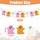 2pcs Halloween Hanging Ghost Banners, Glitter Ghost Cardstock Halloween Party Decorations for Indoor Outdoor Haunted Houses Wall