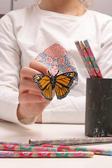 Papo -Hand-Painted - Figurine -Wild Animal Kingdom - Butterfly -50260 -Collectible - For Children - Suitable For Boys And Girls- From 3 Years Old, Orange & Black