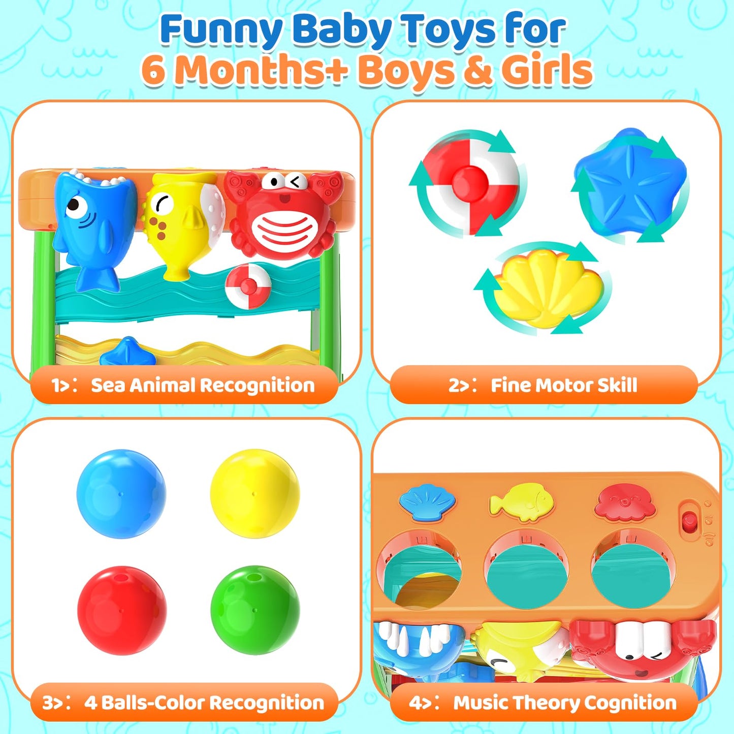 Yegeer Toys For 1 2 3 Years Old Boys Girls, Musical Toys For 6-12-18-24 Months, Interactive Toddler Toys, Montessori Toys, Chris