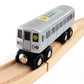 Muni Pals Munipals New York City Subway Wooden Railway (B Division) Q Train/Broadway Express–Child Safe And Tested Wood Toy Train