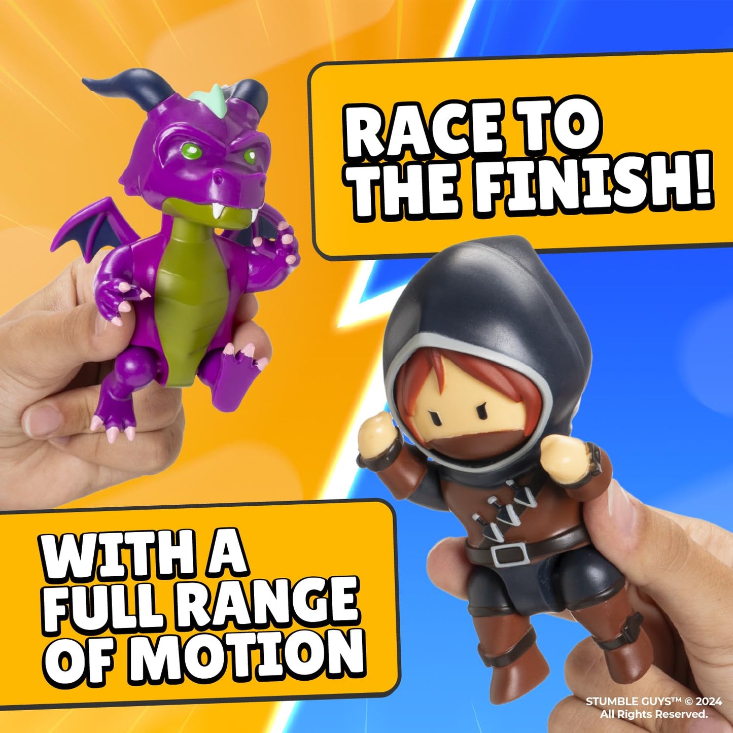 Stumble Guys Series 2 | Articulated Action Figure - 4.5 Collectible Toy | 1-Pack Window Display Box with Hidden Stickers | 4 Unique Characters to Collect (Dusk Dragon)